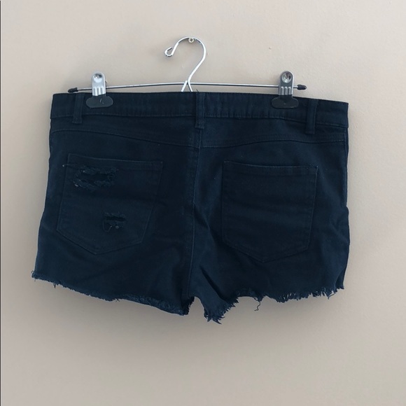 Black Denim Shorts - Picture 2 of 2